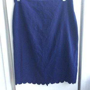 Navy blue pencil skirt with adorable cutouts on bottom